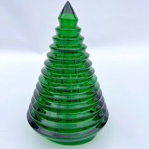 New Baccarat Green Crystal Noel Eye Fir Christmas Tree NIB!